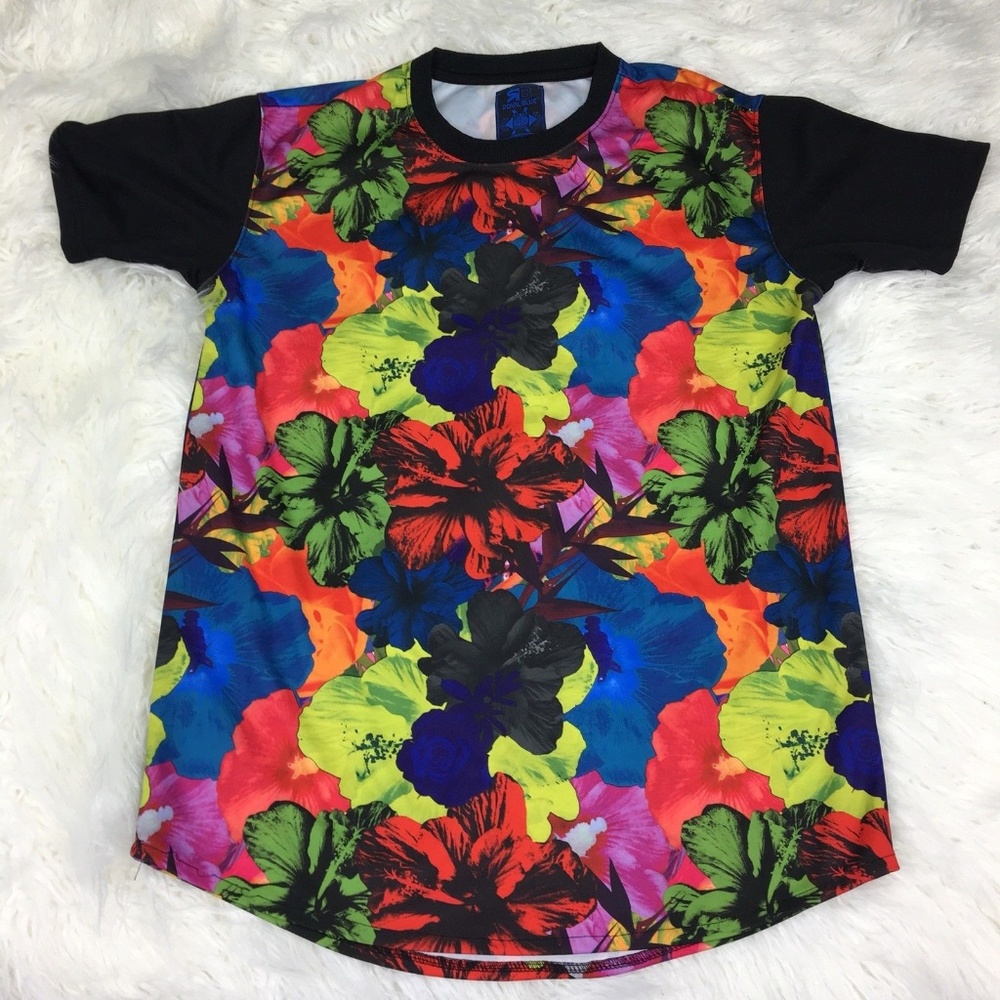 Royal Blue Women's Medium Floral Shirt